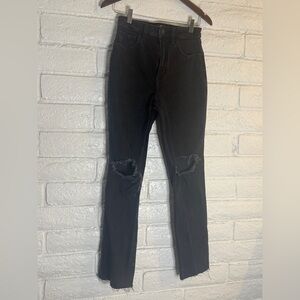 Hollister High Rise 90s Vintage Straight Black Distressed Jeans W27 L31